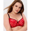 Бюстгальтер с мягкими кружевными чашками Lina A 6010 черно-красный, Цвет: черно-красный, Размеры: 75B, изображение 2