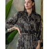 Шелковый короткий халат Mia-Amore ALYSSON 4033, Цвет: черный, Размеры: 2XL/3XL, изображение 4