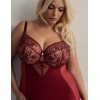Сексуальная сорочка с чашками Kris Line RUBIN halka soft full cup, Цвет: гранат, Размеры: 65JJ, изображение 4