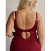 Сексуальная сорочка с чашками Kris Line RUBIN halka soft full cup, Цвет: гранат, Размеры: 65JJ, изображение 5