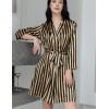 Атласный халат в полоску Mia-Mella DOLORES 7363, Цвет: золотой+черный, Размеры: 4XL/5XL