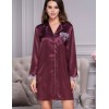 Шелковый халат-рубашка Mia-Amore LAURA 3297 бордовый, Цвет: бордовый, Размеры: 2XL, изображение 3