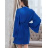 Халат короткий плиссированный Mia-Amore ROXY 7373 синий, Цвет: синий, Размеры: S/M, изображение 2