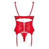 Красный корсет Obsessive AMOR CHERRIS CORSET, Цвет: красный, Размеры: S/M, изображение 4