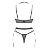 Сексуальный комплект с поясом Obsessive SELINNE SET, Цвет: черный, Размеры: XS/S, изображение 4