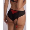 Трусы с пажами для чулок Kinga SANDRA 1124/2-B, Цвет: черный+красный, Размеры: M, изображение 2