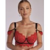 Мягкий кружевной бюстгальтер Kinga SANDRA 1124-SC, Цвет: красный+черный, Размеры: 85D, изображение 4
