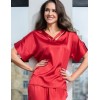 Атласная пижама с широкими брюками Mia-Amore MARY 7436 красный, Цвет: красный, Размеры: L, изображение 5