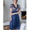 Длинная сорочка из атласа Mia-Mella VISANTIA 9335, Цвет: темно-синий, Размеры: M
