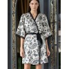 Атласный халат с запахом Mia-Amore PERSEYA 7983, Цвет: черный принт, Размеры: L/XL