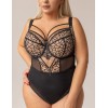 Боди с мягкой чашкой Kris Line PANTHER BODY soft full cup, Цвет: черный+бежевый, Размеры: 65H