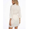Короткий халат из жаккардового сатина Esotiq LOTI 41521, Цвет: молочный, Размеры: L/XL, изображение 2