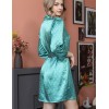 Атласный халат-рубашка Mia-Mella CLEVER 8947 ментол, Цвет: ментол, Размеры: S, изображение 2