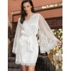 Шелковый халат с кружевом Mia-Amore WINDSOR 3883 белый, Цвет: белый, Размеры: L/XL, изображение 4