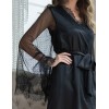 Шелковый халат с кружевом Mia-Amore WINDSOR 3883 черный, Цвет: черный, Размеры: S/M, изображение 4