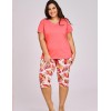 Пижама из хлопка с бриджами Taro TESSA 3153-3154-01, Цвет: коралловый, Размеры: 6XL, изображение 2