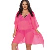 Яркая туника для пляжа Ava PAREO 020 NEON PINK, Цвет: ярко-розовый, Размеры: UN