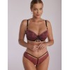 Кружевные трусики бразилиана Kinga EVA 1108/3-B, Цвет: розовый+черный, Размеры: XS, изображение 3