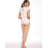 Женский пижамный комплект Cornette 658 FLORA, Цвет: экрю/бежевый, Размеры: 2XL, изображение 3