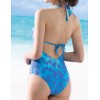 Купальник с тропическим принтом Sielei PALM BEACH EC53 bluette, Цвет: bluette (васильковый, Размеры: 75B, изображение 2