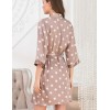Атласный халат в горох Mia-Mella JULIA PRINT 7073 кофейный, Цвет: кофейный горошек, Размеры: XS, изображение 2
