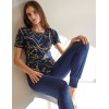 Пижама из принтованной вискозы Lormar BELT 651782co cobalto, Цвет: cobalto (синий), Размеры: 2XL