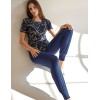 Пижама из принтованной вискозы Lormar BELT 651782co cobalto, Цвет: cobalto (синий), Размеры: 2XL, изображение 3