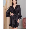 Шелковый запашной халат Mia-Amore ADELINA 4173 черный, Цвет: черный, Размеры: 2XL/3XL