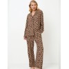 Леопардовая пижама с брюками Aruelle SUSAN, Цвет: кофейный, Размеры: XS, изображение 2