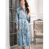 Шелковый длинный халат Mia-Amore PROSECCO 4229, Цвет: бирюзовый, Размеры: 4XL/5XL