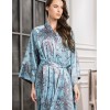 Шелковый длинный халат Mia-Amore PROSECCO 4229, Цвет: бирюзовый, Размеры: 4XL/5XL, изображение 3