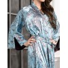 Шелковый длинный халат Mia-Amore PROSECCO 4229, Цвет: бирюзовый, Размеры: 4XL/5XL, изображение 5