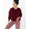 Домашний комплект с плюшевым свитшотом Sensis BESSIE, Цвет: бордовый, Размеры: L
