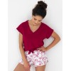 Женская пижама с шортами Sensis MELANIE, Цвет: бордовый, Размеры: M