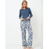 Пижама женская со штанами Aruelle FLEUR, Цвет: серо-голубой, Размеры: XS, изображение 2