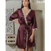 Атласный халат-кимоно Mia-Mella JULIA 8733 винный, Цвет: винный, Размеры: S/M, изображение 3
