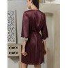 Атласный халат-кимоно Mia-Mella JULIA 8733 винный, Цвет: винный, Размеры: S/M, изображение 2