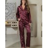 Атласная пижама тройка Mia-Mella JULIA 8735 винный, Цвет: винный, Размеры: S, изображение 4