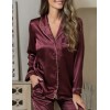Пижама атласная Mia-Mella JULIA 8736 винный, Цвет: винный, Размеры: 2XL, изображение 3