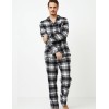Фланелевая мужская пижама Aruelle JAMES, Цвет: черный/белый, Размеры: M, изображение 2