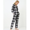Фланелевая пижама со штанами Aruelle JOAN, Цвет: черный/белый, Размеры: S, изображение 3