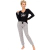 Пижама с брюками Donna PANTERA long pyjamas BLACK, Цвет: черный, Размеры: S, изображение 2