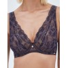 Кружевной бюстгальтер бралетт Alles GLOW M bralette navy blue, Цвет: темно-синий, Размеры: 75D