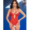Сексуальное боди с доступом Chilirose 4689 CROTHLESS красный, Цвет: красный, Размеры: S