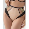 Высокие трусы стринги Kris Line LIME stringi high waist, Цвет: бежевый+лайм, Размеры: XL