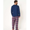 Пижама мужская с фланелевыми штанами Key MNS 613 темно-синий/коралл, Цвет: темно-синий/коралл, Размеры: XL, изображение 3