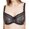 Бюстгальтер балконет кружевной Simona M 608 черный-серебристый пион, Цвет: черный-пион, Размеры: 75D