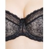 Бюстгальтер балконет кружевной Simona M 608 черный-серебристый пион, Цвет: черный-пион, Размеры: 75D, изображение 3