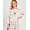 Хлопковая пижама с брюками Taro 3225 NATALIE, Цвет: светло-бежевый, Размеры: XL