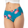 Высокие трусы бразилиана Julimex WILD ROSE BRASIL MAXI, Цвет: бирюзовый/розовый, Размеры: M